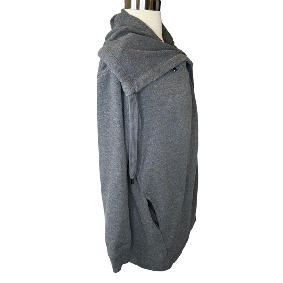 Zella Sweater Womens Sweatshirt Cardigan Cowl Neck Stretchy Pockets Gray Medium - Picture 5 of 8